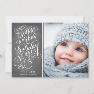 Tarjeta Festiva Deseos Cálidos Esta Fiesta Carta a Mano 1-Foto