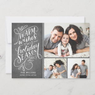 Tarjeta Festiva Deseos Cálidos Esta Fiesta Carta a Mano 3-Foto