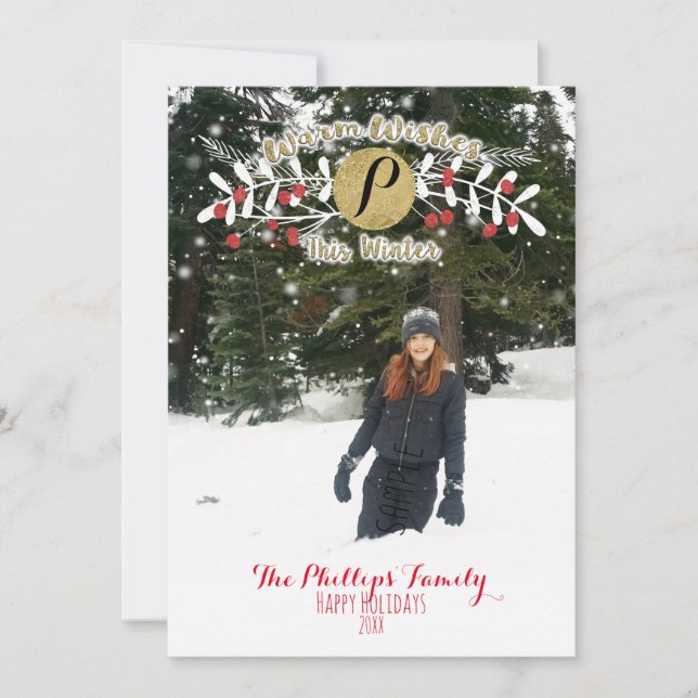 Tarjeta Festiva Deseos Cálidos Esta Foto de las Vacaciones de Navi (Anverso)