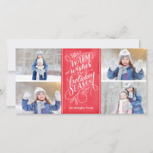 Tarjeta Festiva Deseos Cálidos Esta Mano De Festividad Con 4 Fotog