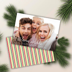 Tarjeta Festiva Deseos Cálidos   Foto completa Navidades estaciona