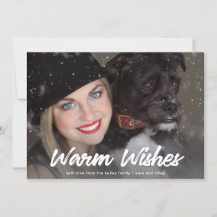 Tarjeta Festiva Deseos cálidos Foto horizontal personalizada