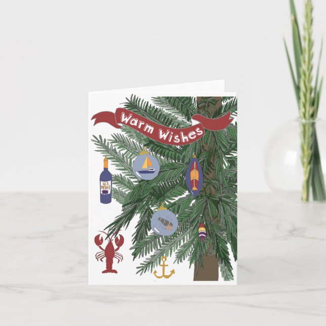 Tarjeta Festiva ¡Deseos cálidos para la Costa Este! (Anverso)