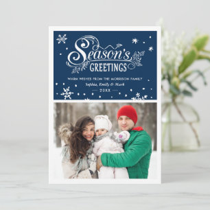 Tarjeta Festiva Deseos cálidos, saludos de temporada, fotografía t