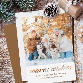 Tarjeta Festiva Deseos cálidos Typografía Montage Square Photo