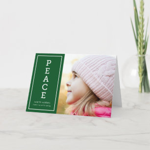 Tarjeta Festiva Deseos cálidos verdes Paz Foto de vacaciones moder