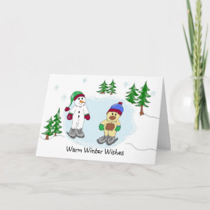Tarjeta Festiva Deseos calientes del invierno
