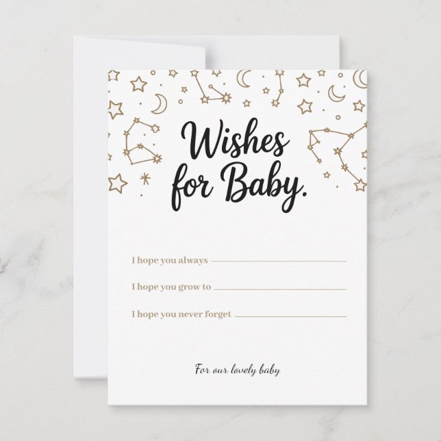 Tarjeta Festiva Deseos celestes por el bebé - deseos del Personali (Anverso)