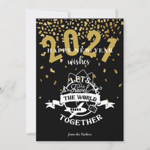 Tarjeta Festiva DESEOS DE 2021 Viajemos juntos por el mundo