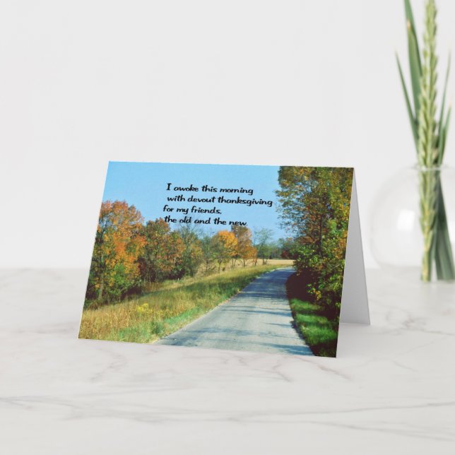 Tarjeta Festiva Deseos de Acción de Gracias (Anverso)