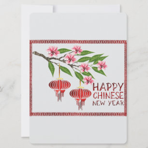 Tarjeta Festiva Deseos de Año Nuevo Chino