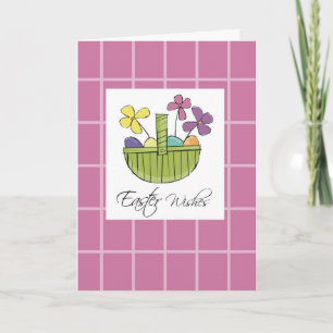 Tarjeta Festiva Deseos de Canasta de Pascua