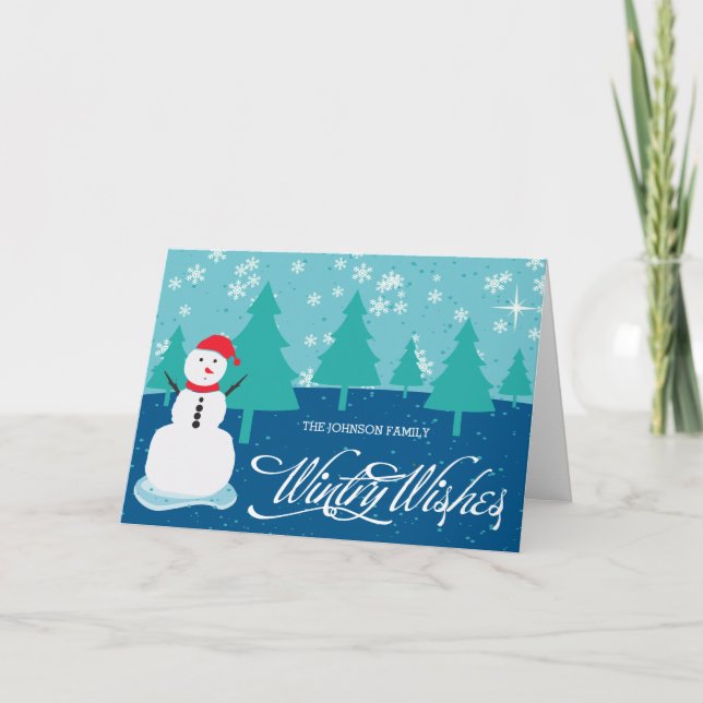 Tarjeta Festiva deseos de invierno (Anverso)