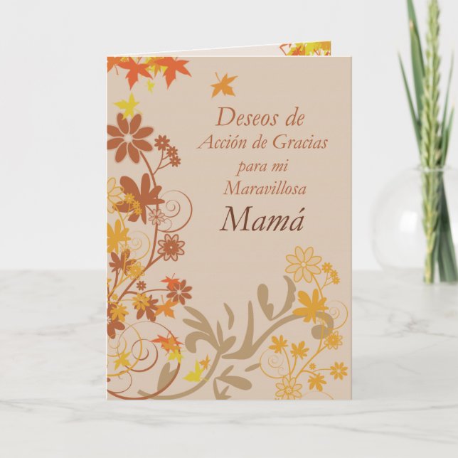 Tarjeta Festiva Deseos de la acción de gracias de la madre en (Anverso)