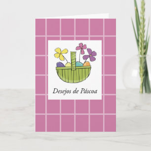 Tarjeta Festiva Deseos de la canasta portuguesa de Pascua