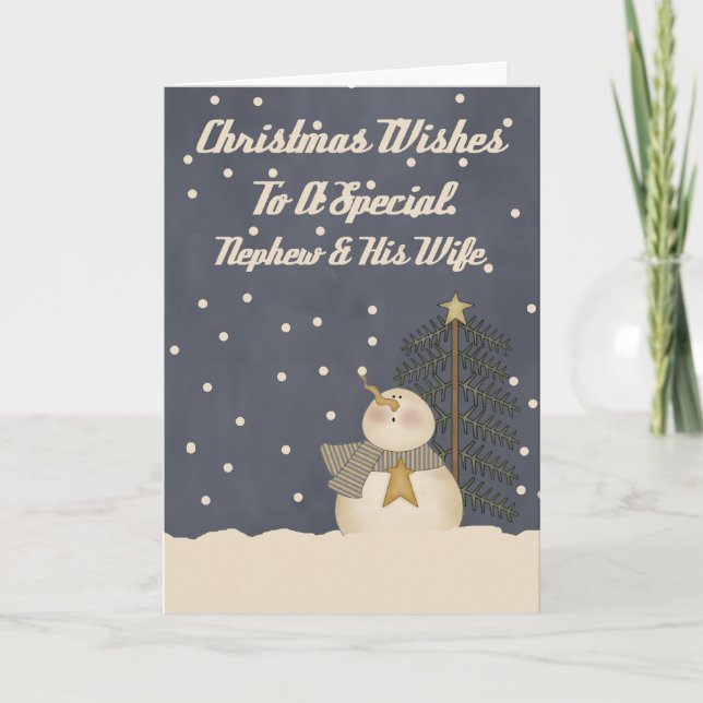 Tarjeta Festiva Deseos De Los navidades A Un Sobrino Y Esposa Espe (Anverso)