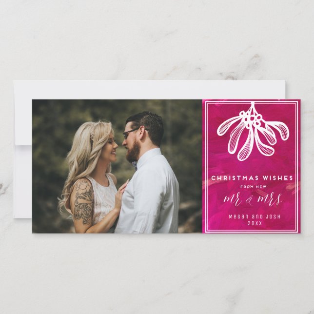 Tarjeta Festiva Deseos de los navidades del nuevo Sr. y la señora  (Anverso)