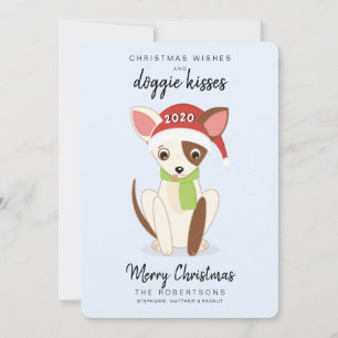 Tarjeta Festiva Deseos de los navidades y besos de perros 2020