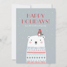 Tarjeta Festiva Deseos de Oso Polar