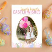 Deseos de Pascua Hippity Hoppity con Foto Personal