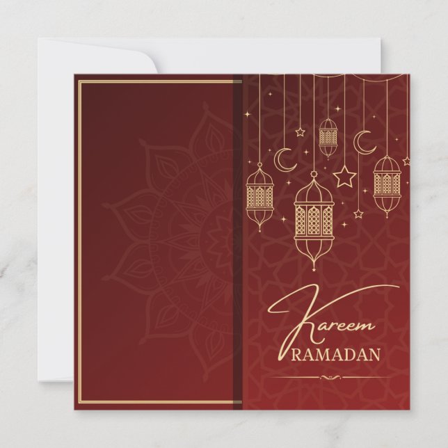 Tarjeta Festiva deseos de ramadan kareem ramadan (Anverso)