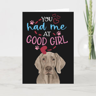 Tarjeta Festiva Deseos de San Valentín de tu Weimaraner