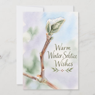 Tarjeta Festiva Deseos de Solsticio de Invierno Yema de Magnolia C