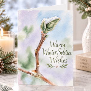 Tarjeta Festiva Deseos de Solsticio de Invierno Yema de Magnolia C