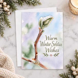 Tarjeta Festiva Deseos de Solsticio de Invierno Yema de Magnolia C