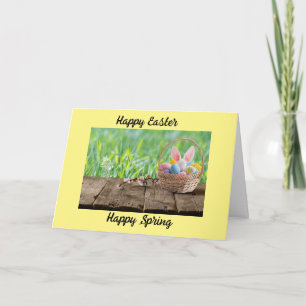 TARJETA FESTIVA DESEOS DE UNA FELIZ PRIMAVERA FÁCIL/FELIZ