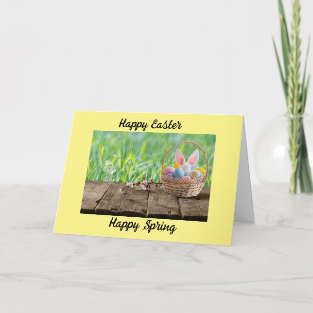 TARJETA FESTIVA DESEOS DE UNA FELIZ PRIMAVERA FÁCIL/FELIZ (Anverso)