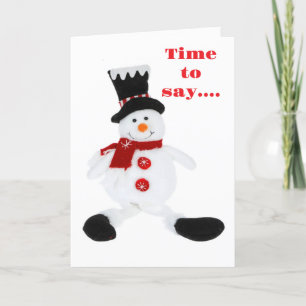 TARJETA FESTIVA DESEOS DEL CUMPLEAÑOS DE ADORABLE SNOWMAN