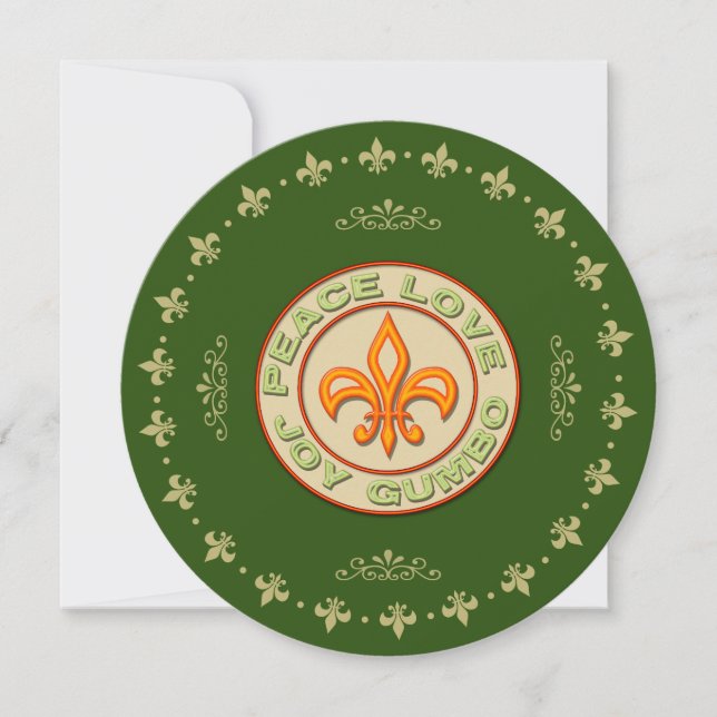 Tarjeta Festiva Deseos del día de fiesta del Gumbo de la alegría (Anverso)
