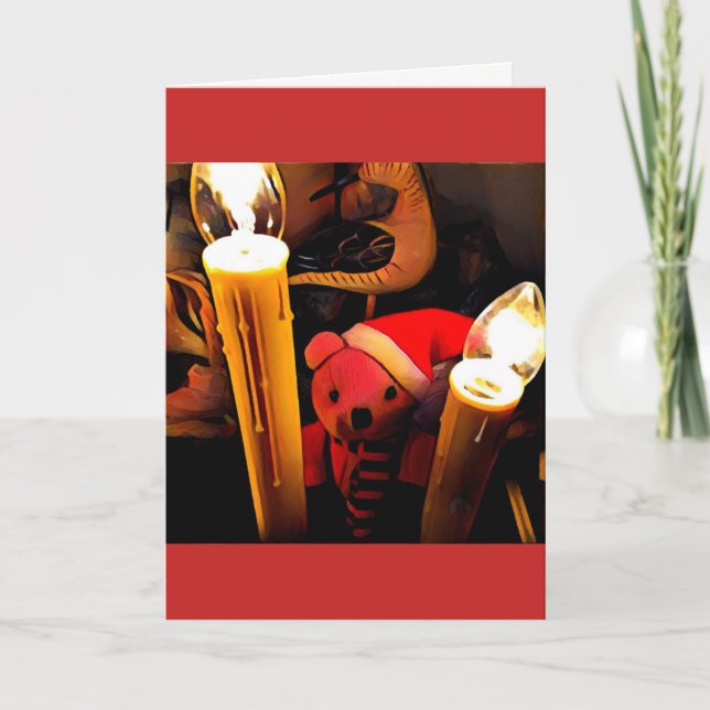 Tarjeta Festiva Deseos del oso de peluche (Anverso)