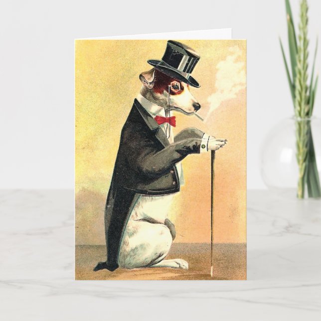 Tarjeta Festiva Deseos distinguidos del Año Nuevo del perro (Anverso)