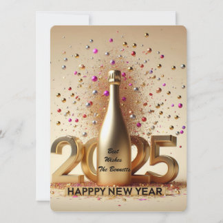 Tarjeta Festiva Deseos dorados de Año Nuevo