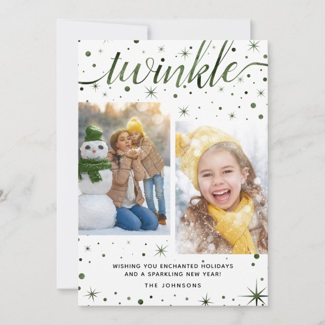 Tarjeta Festiva Deseos encantados Tipografía caprichosa 2-Foto (Anverso)