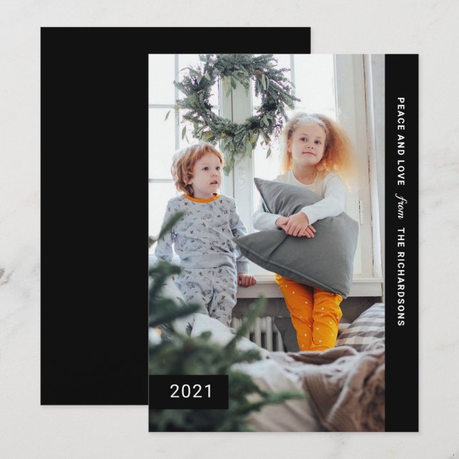 Tarjeta Festiva Deseos festivos | Fotografía moderna (Anverso / Reverso)