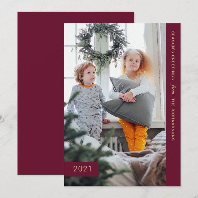 Tarjeta Festiva Deseos festivos | Fotografía moderna (Anverso / Reverso)