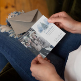 Tarjeta Festiva Deseos más Cálidos Árbol de hoja perenne cubierto 