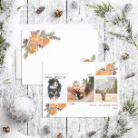 Tarjeta Festiva Deseos más cálidos Boho Citrus Botanico 3 Foto Hol<br><div class="desc">Presentamos nuestros más cálidos deseos Boho Citrus tarjeta de vacaciones de fotos botánicas! Esta hermosa tarjeta contiene tres de sus fotos favoritas, artísticamente decoradas con acuarelas botánicas de cítricos, bidones de pino, anís estrellado y canela. ¡Es la manera perfecta de enviar saludos de vacaciones a tus amigos y familia! Ya...</div>