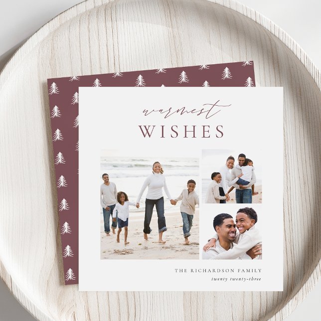 Tarjeta Festiva Deseos más cálidos Elegantes 3 Navidades Collages  (Subido por el creador)