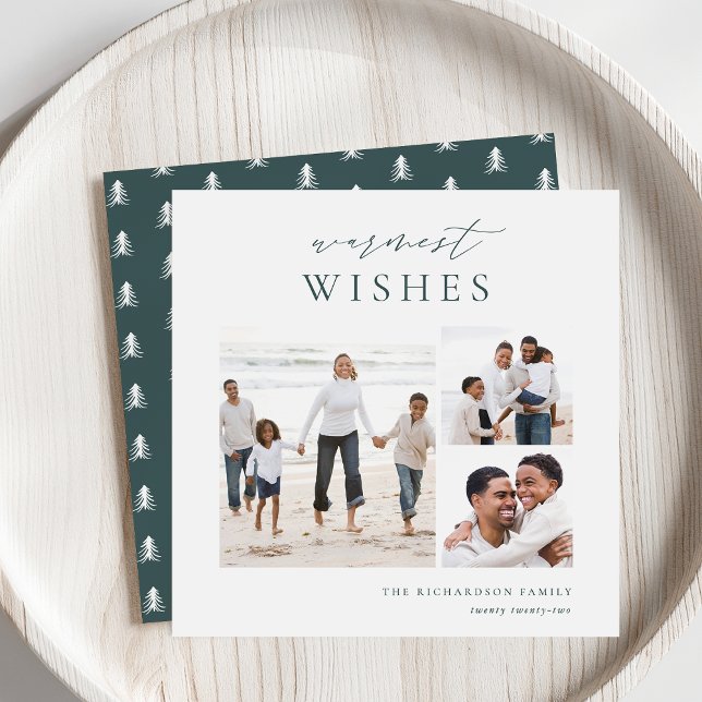 Tarjeta Festiva Deseos más cálidos Elegantes 3 Navidades Collages  (Subido por el creador)