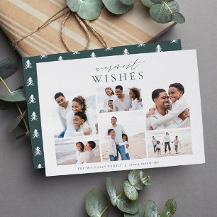 Tarjeta Festiva Deseos más cálidos Elegantes 6 Navidades de Collag