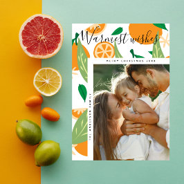 Tarjeta Festiva Deseos más cálidos Naranja Grove Navidades Foto