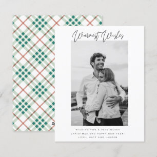 Tarjeta Festiva Deseos más cálidos Navidades con foto colocada