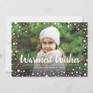Tarjeta Festiva Deseos más cálidos Nieve   Fotos del saludo de fer