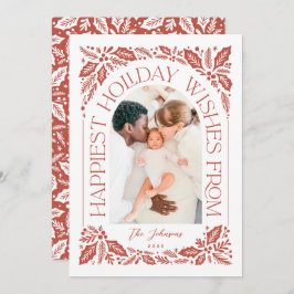 Tarjeta Festiva Deseos más felices Collage de fotos Arch Holly Ber