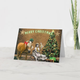 Tarjeta Festiva Deseos Navideños Caprichosos Vintage