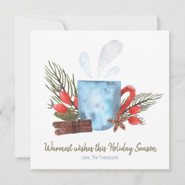 Tarjeta Festiva Deseos navideños más cálidos Mug acogedor